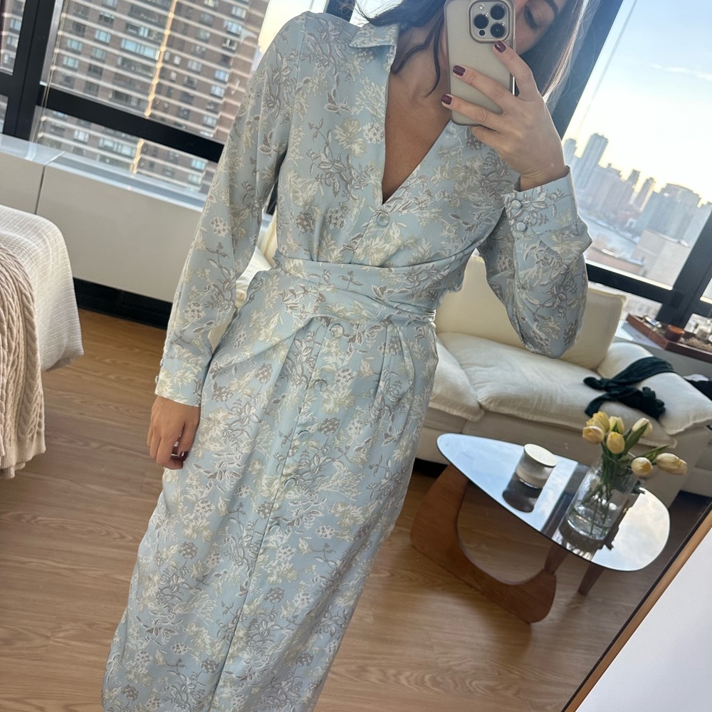 Zara Light Blue Floral Dress
